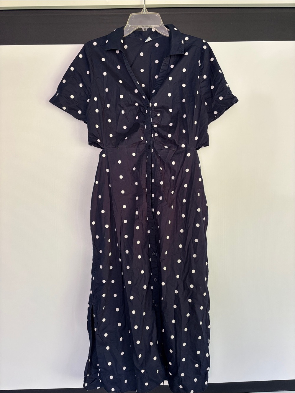 Navy Polka Dot Midi Dress by old navy
